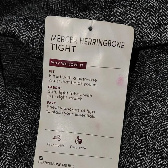 NWT Athleta Womens Heathered Black Mercer Herringbone Tight Pants Small - Picture 6 of 6